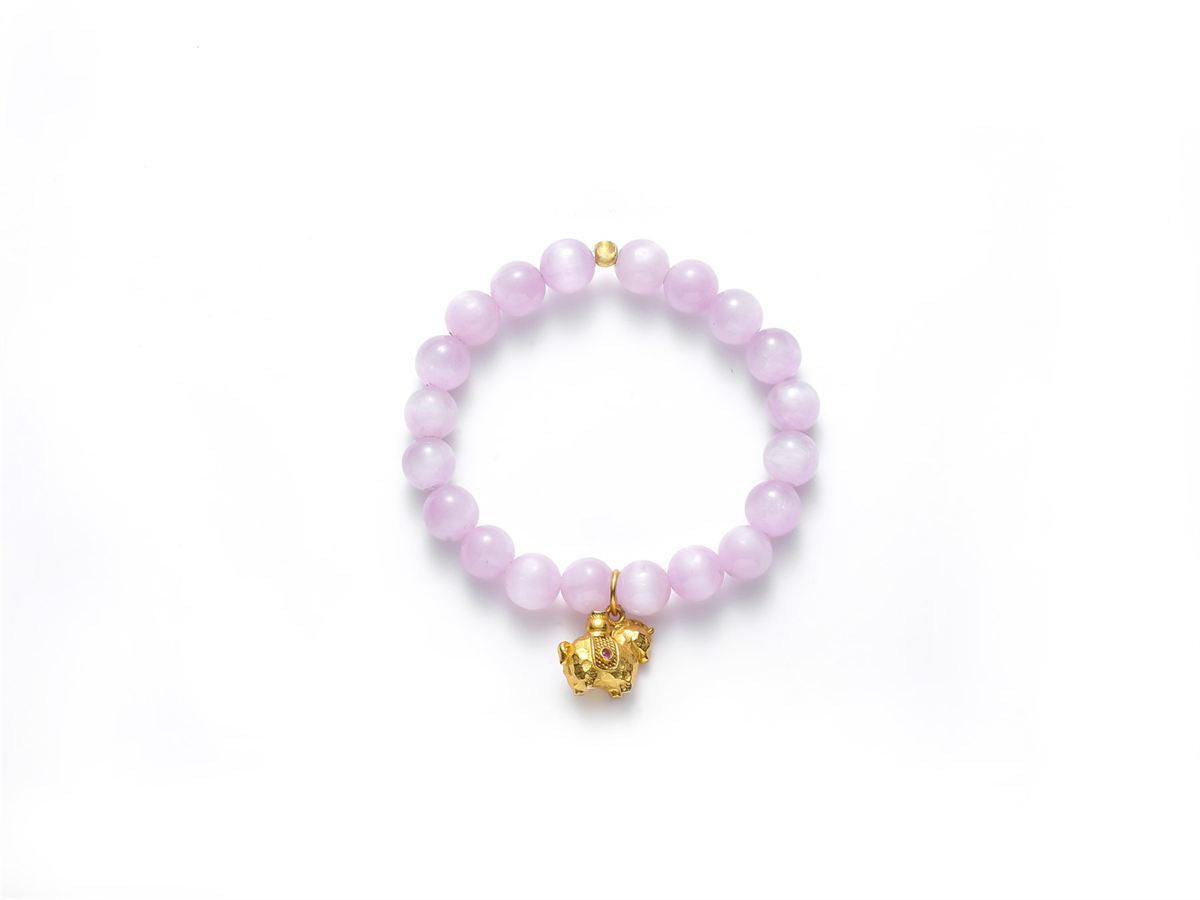 Kunzite Baby Bracelet with Horse Pendant – Year of the Horse 2026 Newborn Gift — product image 2