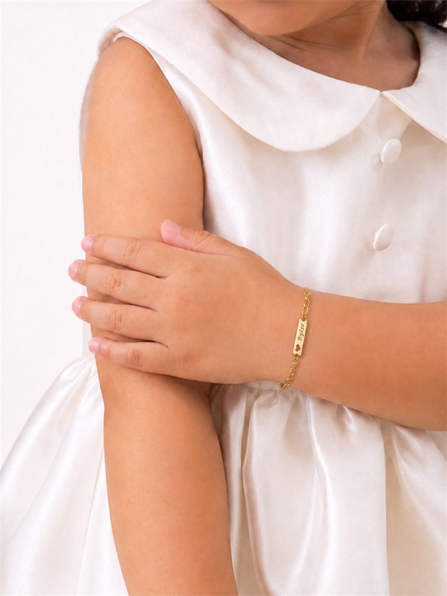 Paperclip Chain Engraved ID Bracelet for Child-Sterling Silver — product image 1