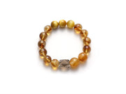 Golden Tiger’s Eye, Yellow Hematoid & Yellow Citrine Bracelet with Free-Form Smoky Quartz — product image 1