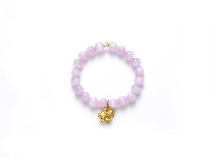 Kunzite Baby Bracelet with Horse Pendant – Year of the Horse 2026 Newborn Gift — product image 2
