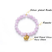 Kunzite Baby Bracelet with Horse Pendant – Year of the Horse 2026 Newborn Gift — product image 3