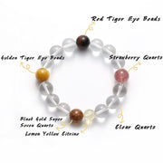 Natural Clear Quartz Bracelet with 5 Power Accent Beads — product image 3
