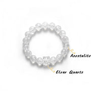 Natural White Azeztulite Bracelet with Square White Quartz — product image 3