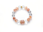 Orange-Red Hematoid Quartz & White Quartz Bracelet — product image 2