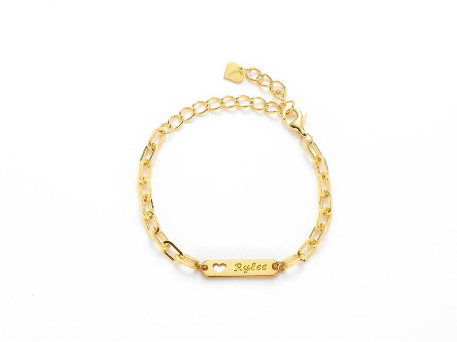 Paperclip Chain Engraved ID Bracelet for Child-Sterling Silver — product image 2