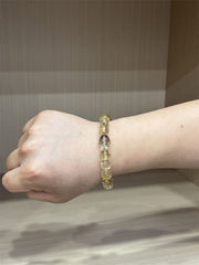 Rutilated Quartz Bracelet with Oval Smoky Quartz — product image 3