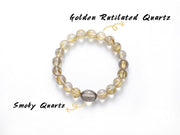 Rutilated Quartz Bracelet with Oval Smoky Quartz — product image 4
