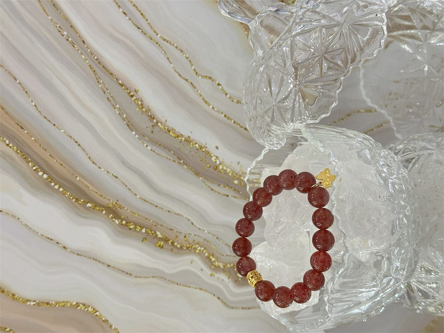 Strawberry Quartz Bracelet with Horse Charm – Year of the Horse 2026 Limited Edition — product image 1