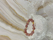 Strawberry Quartz Bracelet with Silver & Zirconia Spacer Charms — product image 1